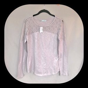 Maurices NWT lavender/lilac & lace long sleeve top